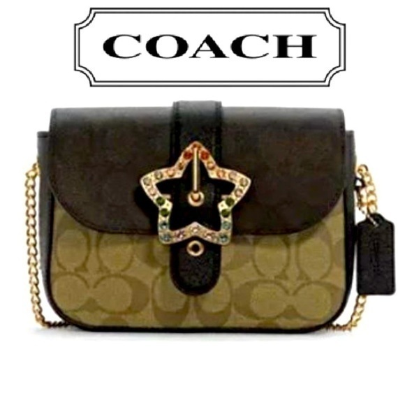 COACH Gemma Crossbody In Blocked Signature Canvas With Star Buckle - Picture 1 of 8